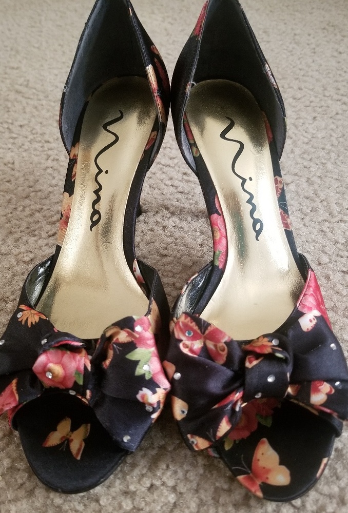 Nina Flower Dress Heels 7.5M